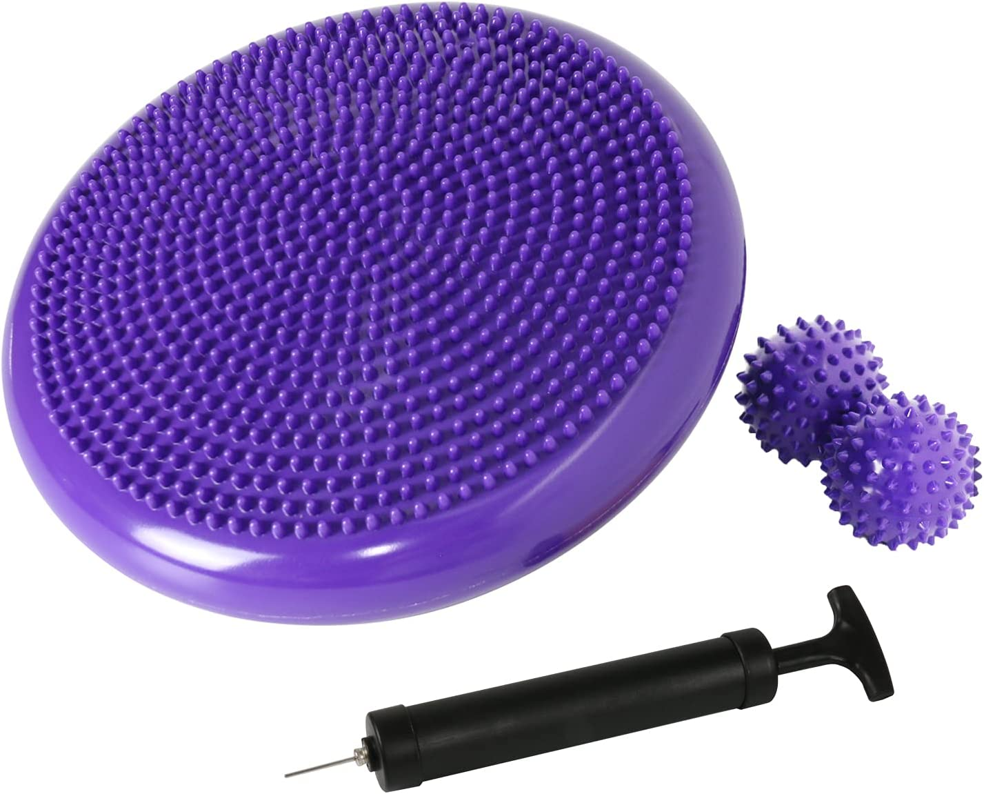 Wobble Cushion, Balance Disc, Wiggle Seat, Balance Pads for Physical Therapy, Stability Disc, Wobble Board for Dogs, Office, Sensory Kids, Classroom with Spiky Massage Ball