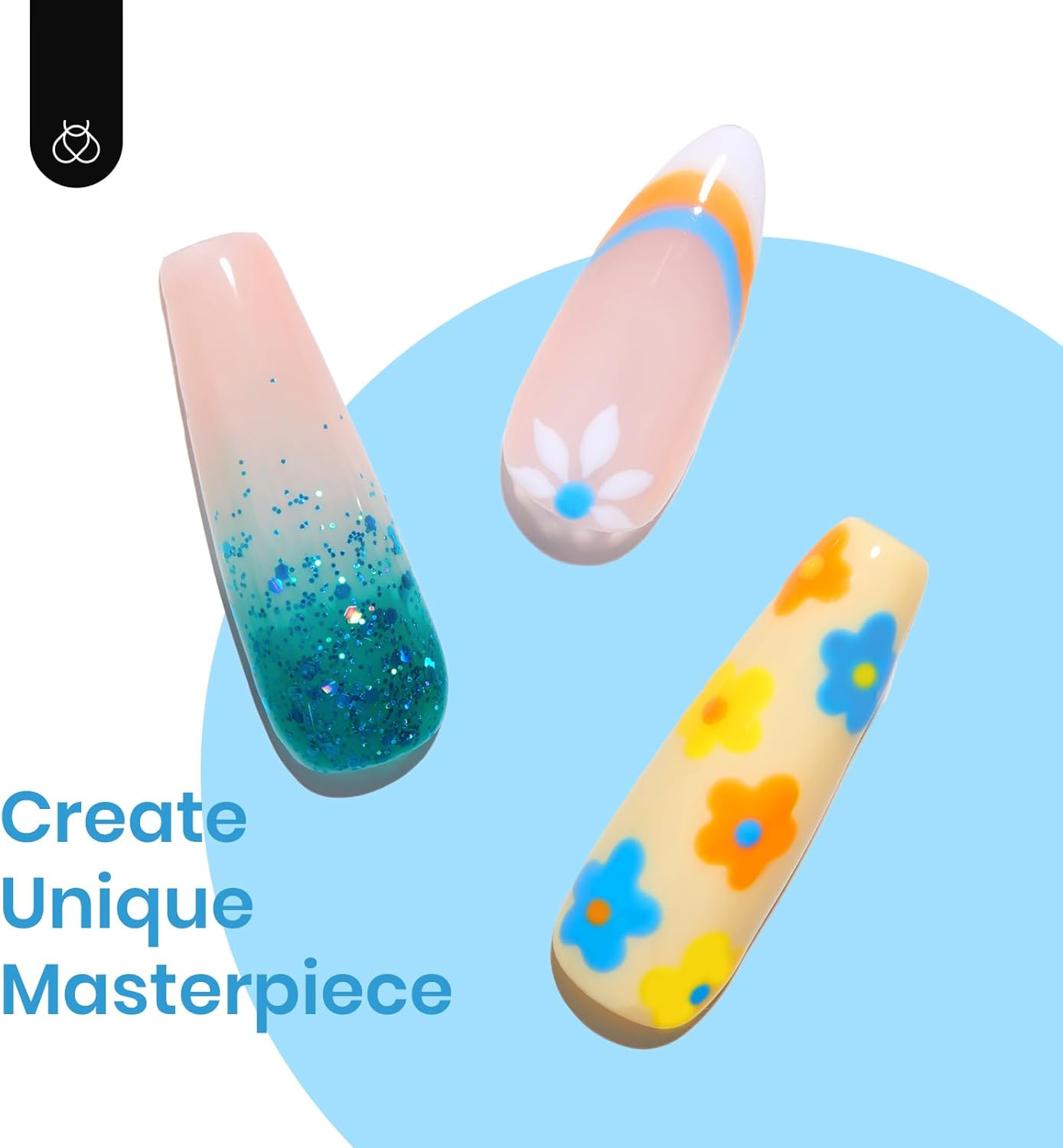 Beetles Gel Polish Gel Polish Set, 6 Colors Blue Orange Glitter Green Gel Polish Kit, Soak off UV LED Nail Lamp Nail Art Manicure Kit, DIY Home Salon Women and Girls image number 2