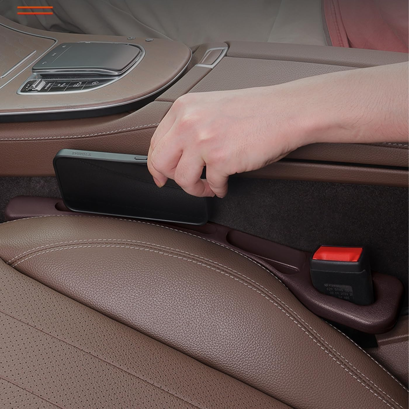 TCOTBE 2PCS Universal Car Seat Gap Organiser ，Multifunctional Seat Side Gap Filler Upgraded Storage Box, Car Accessories for Keys, Phones, Wallets &ndash; Neat Organizer (Black-2Pcs) image number 5