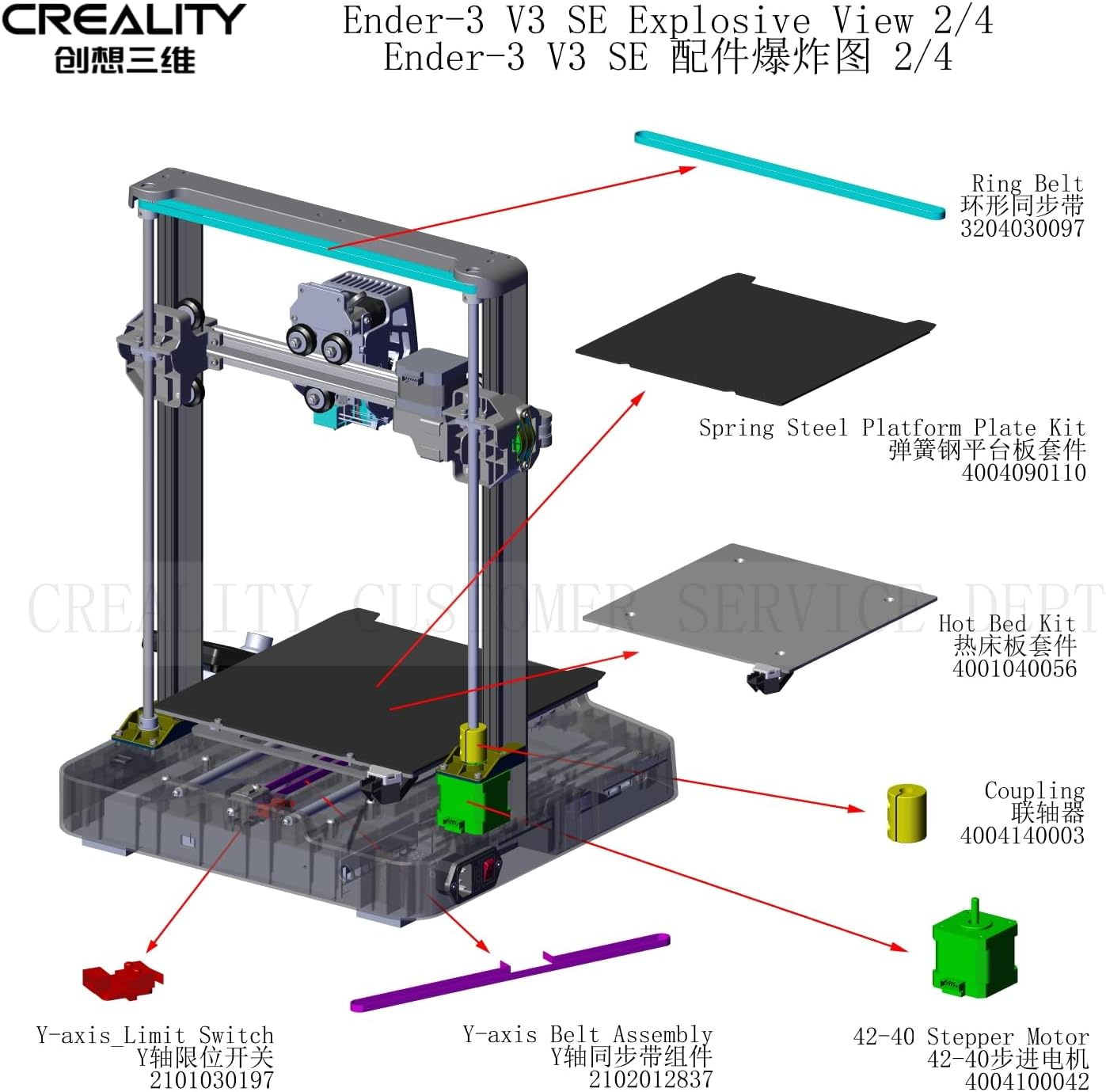 Creality Ender-3 V3 SE Y-Axis Belt Assembly