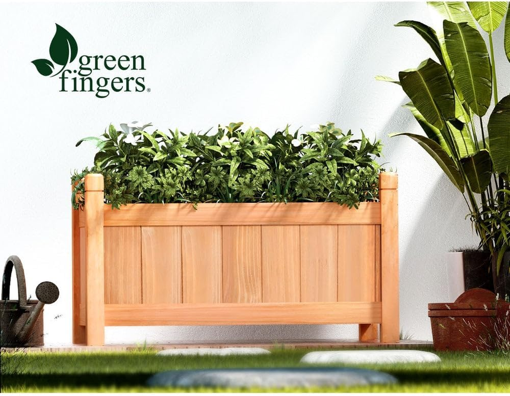Greenfingers Garden Bed Wooden Planter Box, Gardening Supplies Plant Containers Patio, 60 X 30 X 33Cm Containerized Raised Beds Rectangle for Vegetables Flowers Herbs image number 4