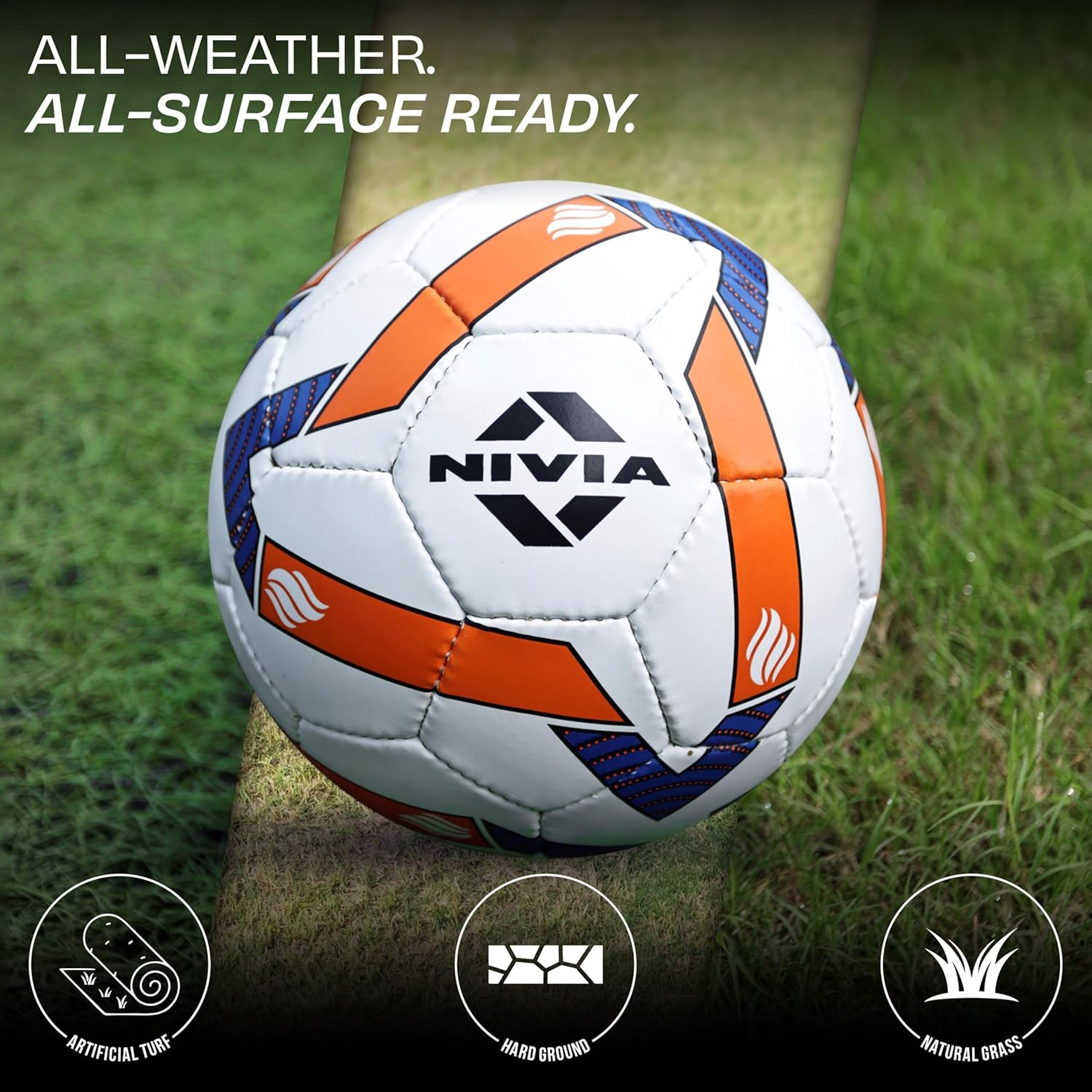 Nivia Shining Star Football (Multicolor, Size 5) | Hand Stitched | 32 Panel | Waterproof | Traning | Soccer Ball image number 5