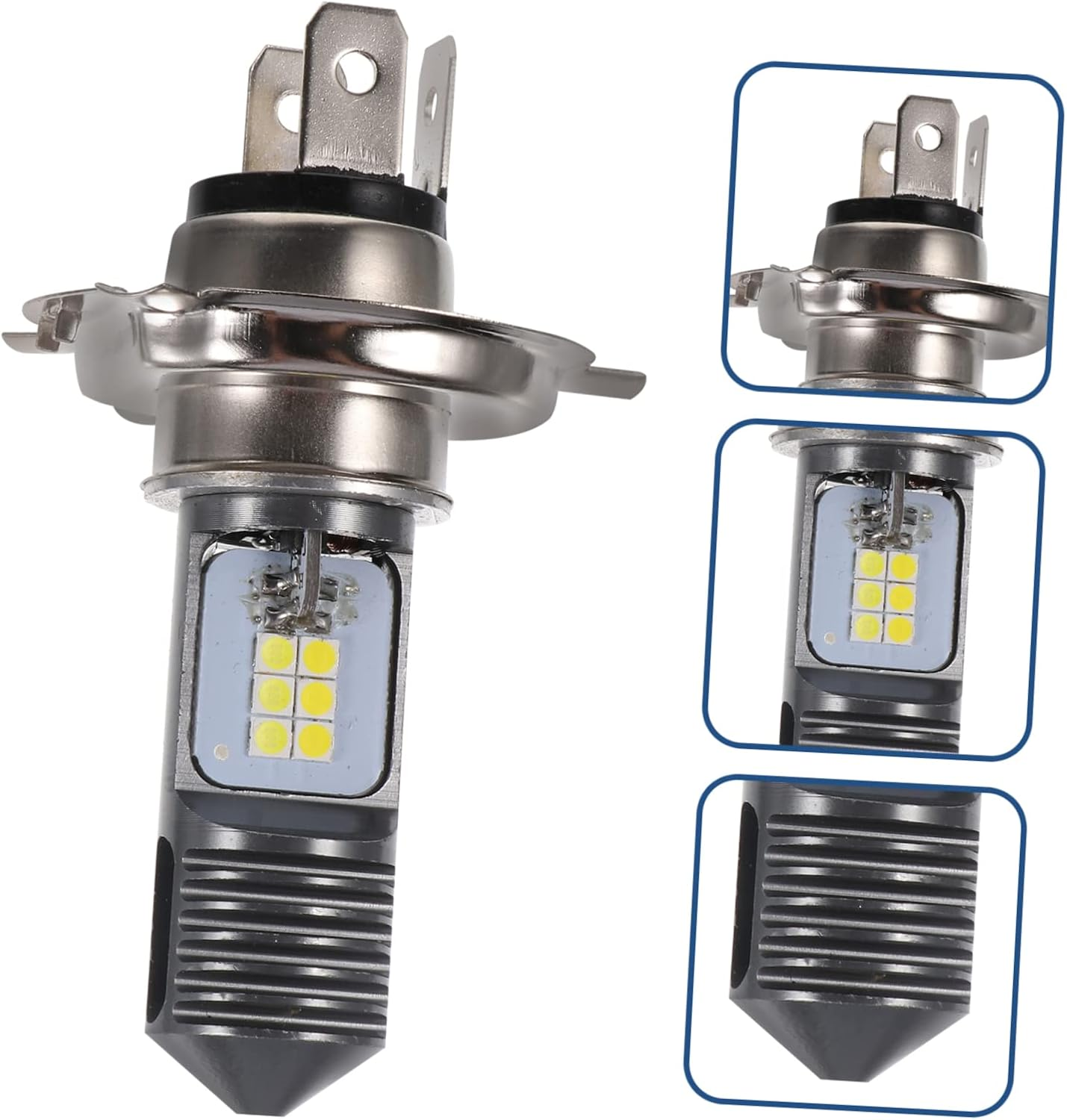 BIUDECO Motorcycle Led Headlight Smd Aluminum Alloy White Yellow Motorbike Accessory Weatherproof