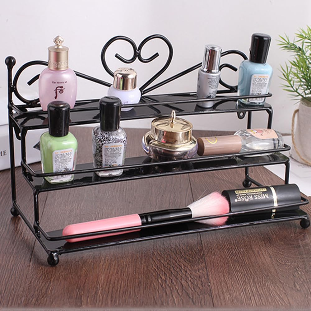 Nail Polish Wall Rack 3 Tiers Metal Nail Polish Organizer Shelf Rack Table Top Display Rack Stand, for Essential Oils, Lipsticks & Cosmetics, Salon or Home Use image number 6
