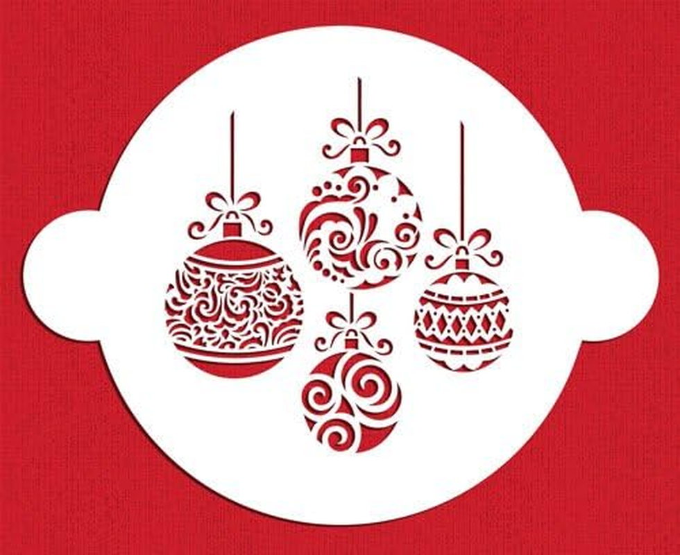 Christmas Balls Cake Stencil Top by Designer Stencils
