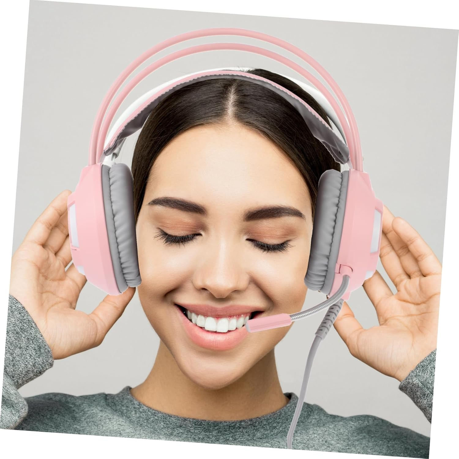 LABRIMP over Ear Gaming Headset with Microphone Professional Stereo Sound Comfortable Breathable Earmuffs for Long Gaming Sessions Compatible with PC and Mobile Devices image number 3