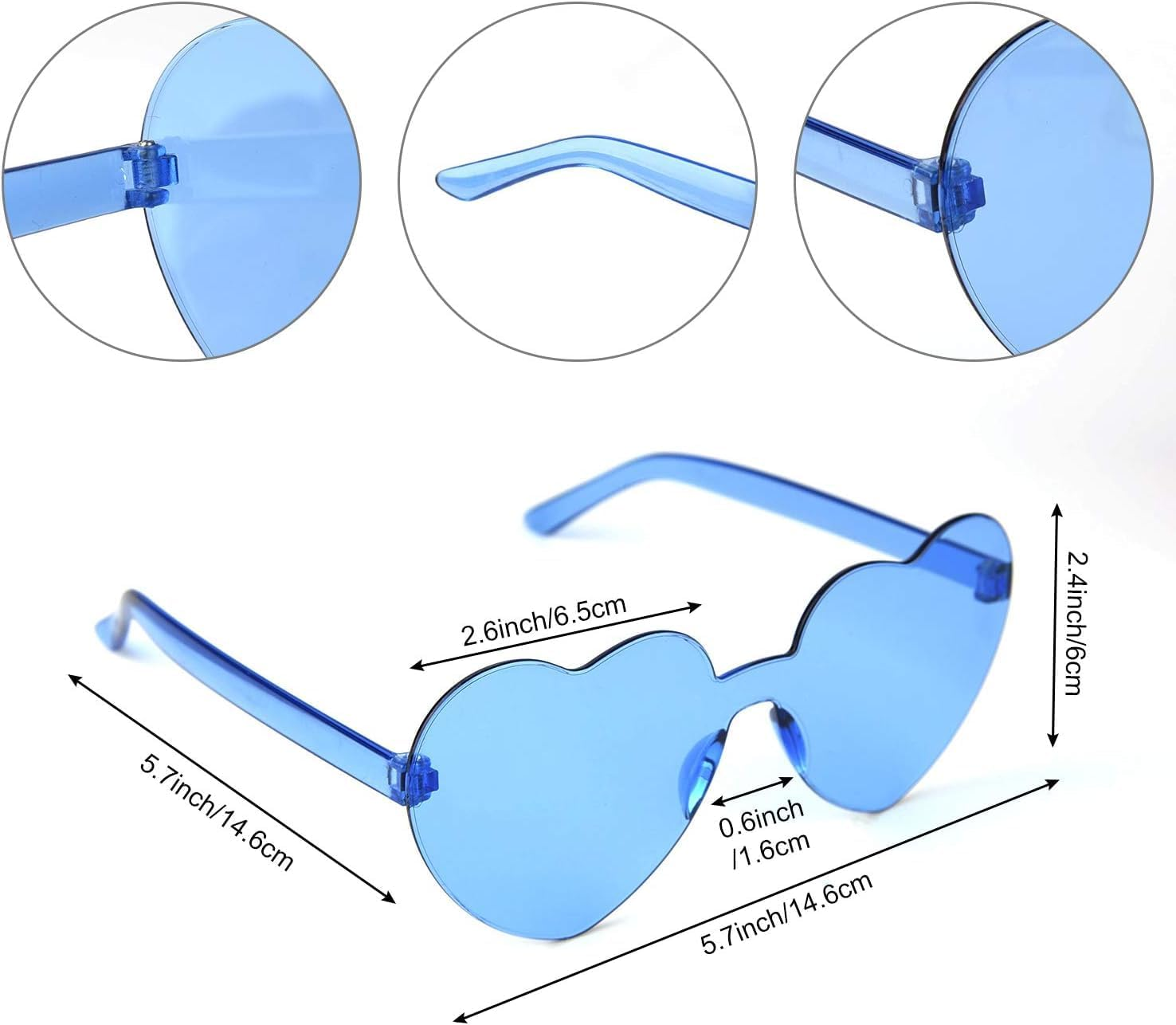 Neon Sky Blue Short Bob Wig with Sunglasses Set, Y2K Colorful Cosplay Costume Hairpiece for Women，Halloween Decorations image number 6