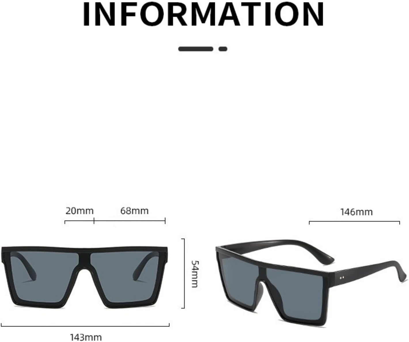 3 Pcs Futuristic Neon Flat Top Sunglasses, Oversized Square Big Frame Shades for Women Men Fashion image number 5