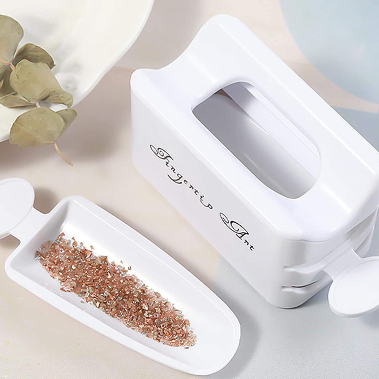 Julycrab Manicure Double-Layer Nail Powder Diamonds Recycling Box Dip Powder Recycling System Portable Dip Powder Container Nail Art Tools image number 2