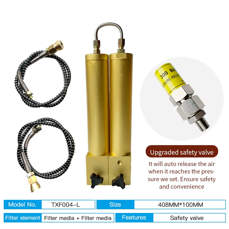 TUXING 300Bar Compressor Oil Water Separator High Pressure Compressor Two Stage Filtration Air Filter for Purifying Air Diving image number 4