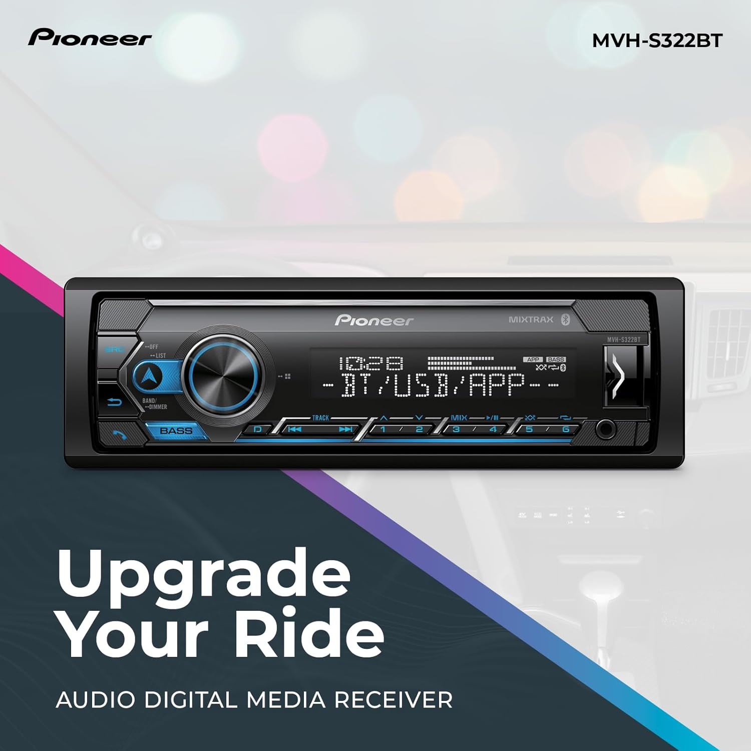 Pioneer MVH-S322BT Amazon Alexa, Pioneer Smart Sync, Bluetooth, Android, Iphone - Audio Digital Media Receiver image number 2