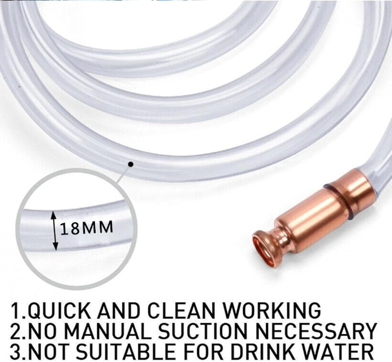 Yosoo Siphon Hose Pump Efficient PVC Fuel Transfer Pump for Industry Fishpond 1.8M Length Manual Fuel for Household and Industrial Use image number 4