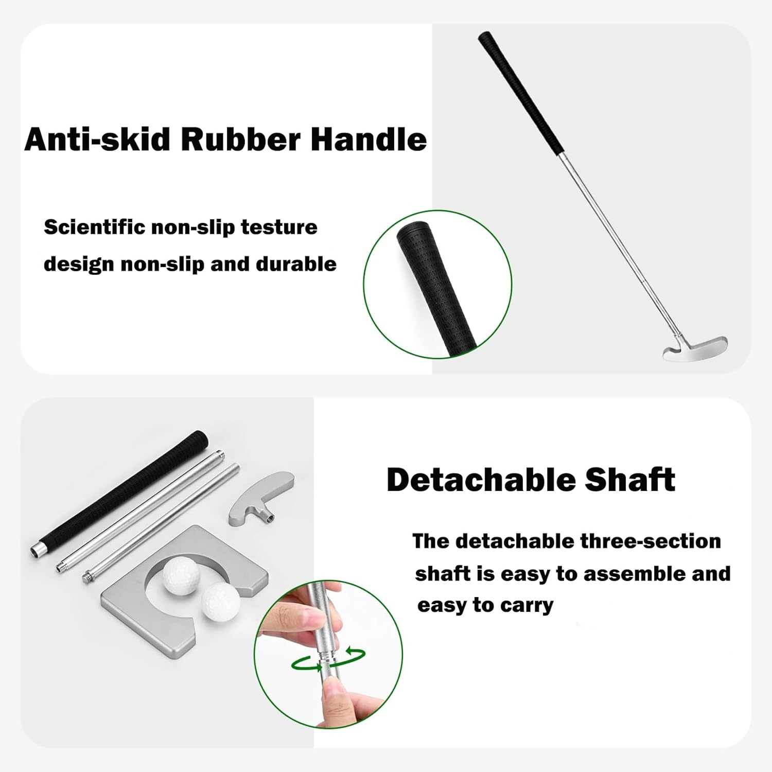 Golf Putters, Two Way Putters for Men Women, Right/Left Handed, Mini Club Golf Set for Children Teenagers, Indoor Golf Set with 2 Golf Balls for Any Putting Green Mat Home Office image number 1