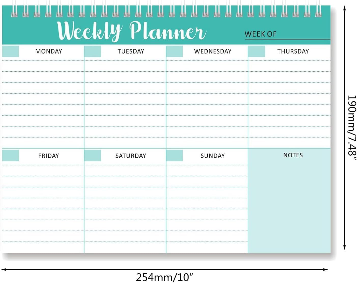 PQCLXUYA Weekly Planner Pad,Spiral Bound Weekly Goals Schedule,To-Do List Notebook,52 Weeks Calendars & Organizers for Meal, Appointments, Schedule, with Habit Tracker (Green) - Green image number 6