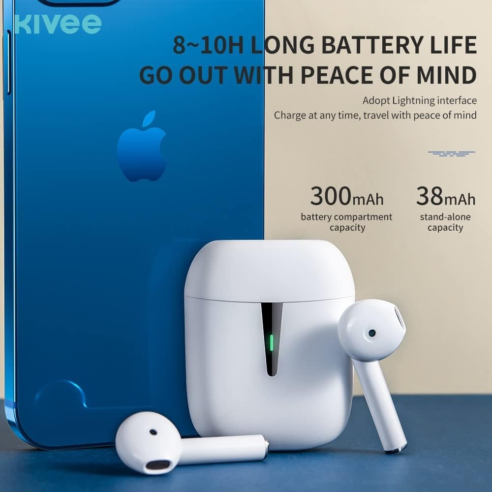 Kivee TW73 Bluetooth 5.0 Wireless Earphone White image number 4