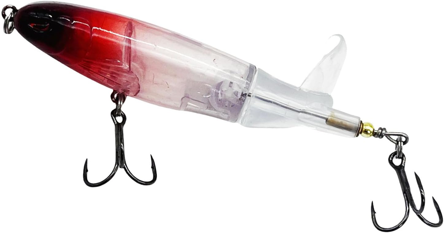 Castaic Topwater Fishing Lures Set Popper Lures for Bass Catfish Pike Perch Bass Lures with Floating Rotating Tail Artificial Hard Bait Multiple Colors