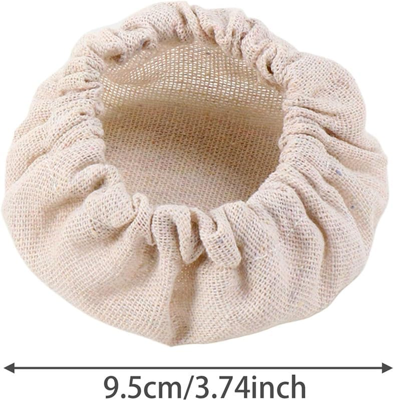 Sourdough Starter Jar Covers - 4Pcs Elastic Cotton Cloth Covers for Bread Proofing, Stretchy Bowl Lids image number 5