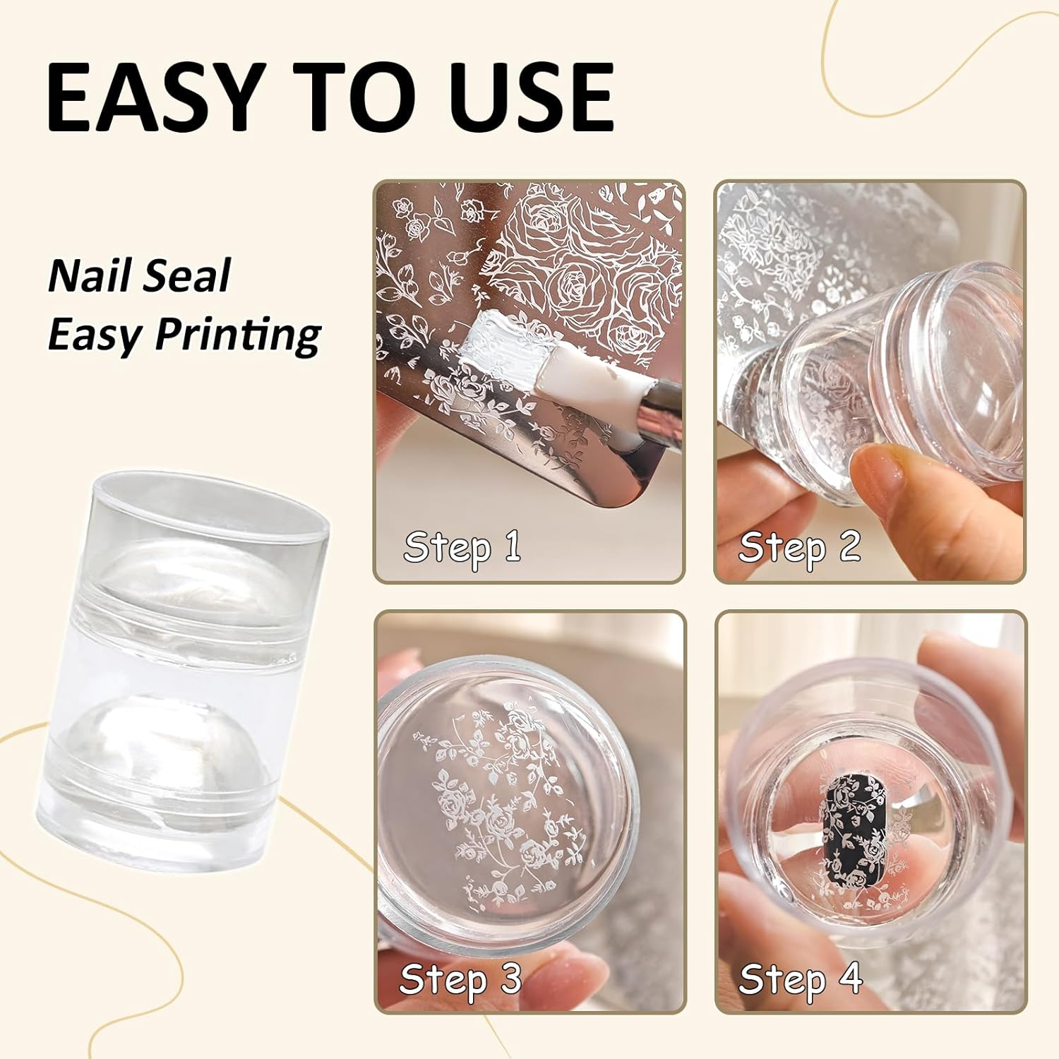 RUNBBY Nail Art Stamping Kit - 26 Color Gels with 5 Stainless Steel Plates, Dual-Ended Silicone Stamper & Scraper - DIY Nail Design Set for Beginners and Pros