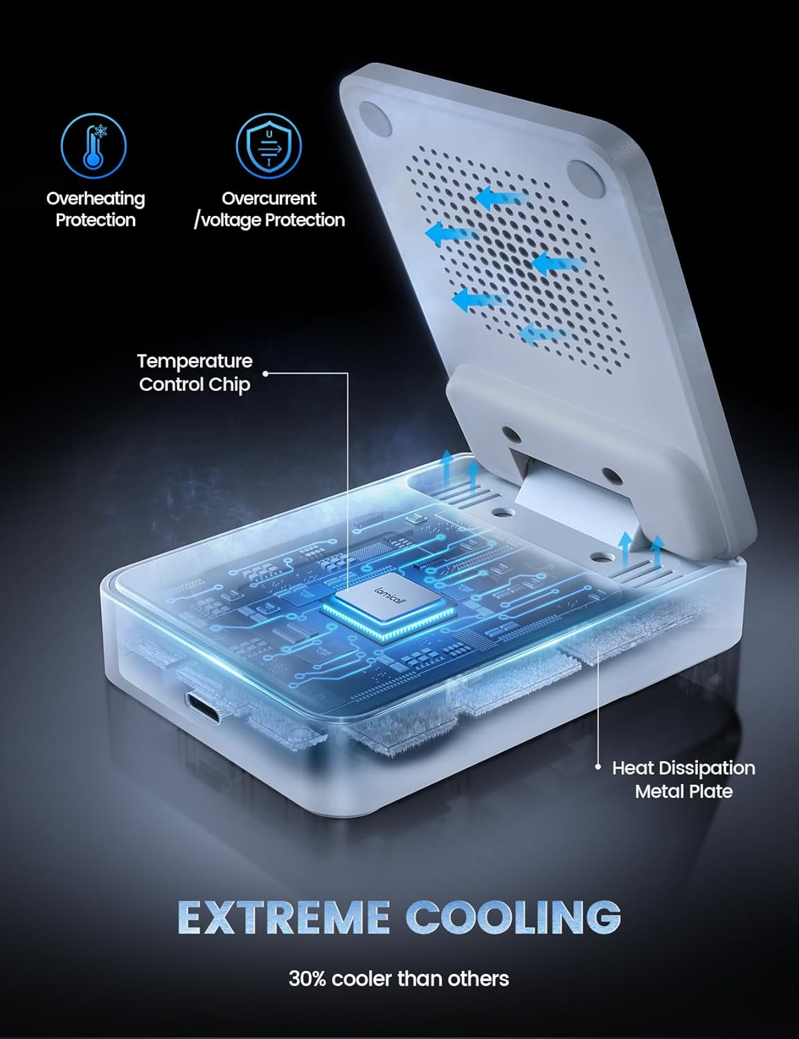 Lamicall 3 in 1 Charging Station for Apple - Foldable Wireless Charger Stand for Mag Safe Portable, Ravel Station for Multiple Devices for Iphone 17 Pro Max Air, 16, 15, 14, 13, Apple Watch, Airpods - White image number 3