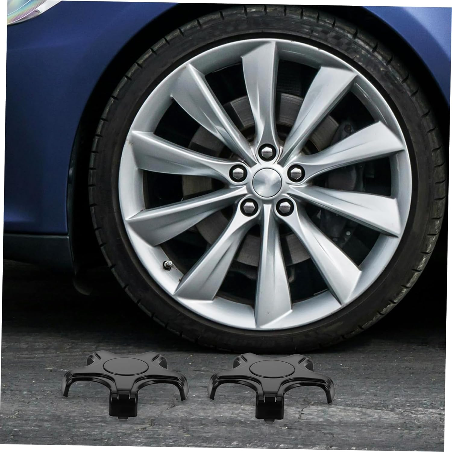 HOLIDYOYO 4Pcs Wheel Hub Center Caps Cover Auto Tire Hub Caps for Rims Easy Install High Durability Stylish Design image number 6