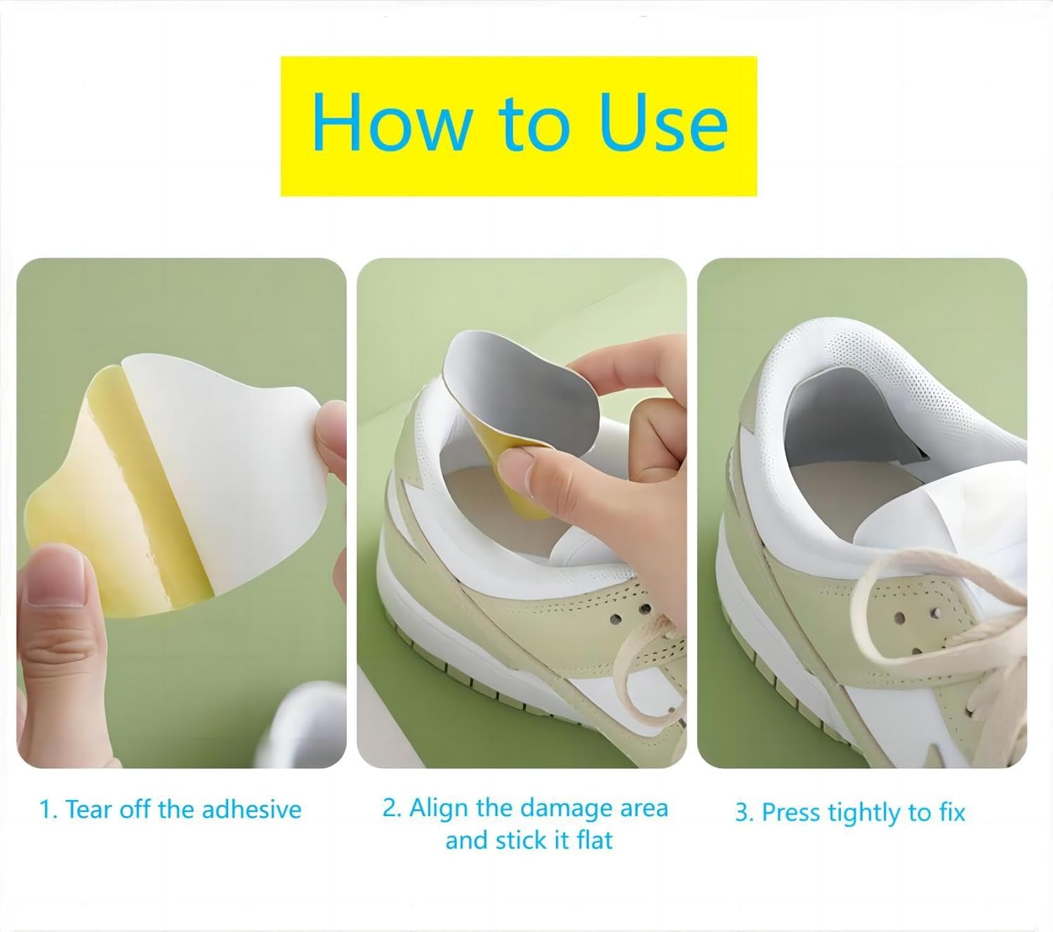 Lehuan 8 Pairs Shoe Heel Repair Patch, Self-Adhesive inside Shoe Patches for Holes, Wear Prevention Insert Quick Patch Hole Repair Patches Kit image number 3