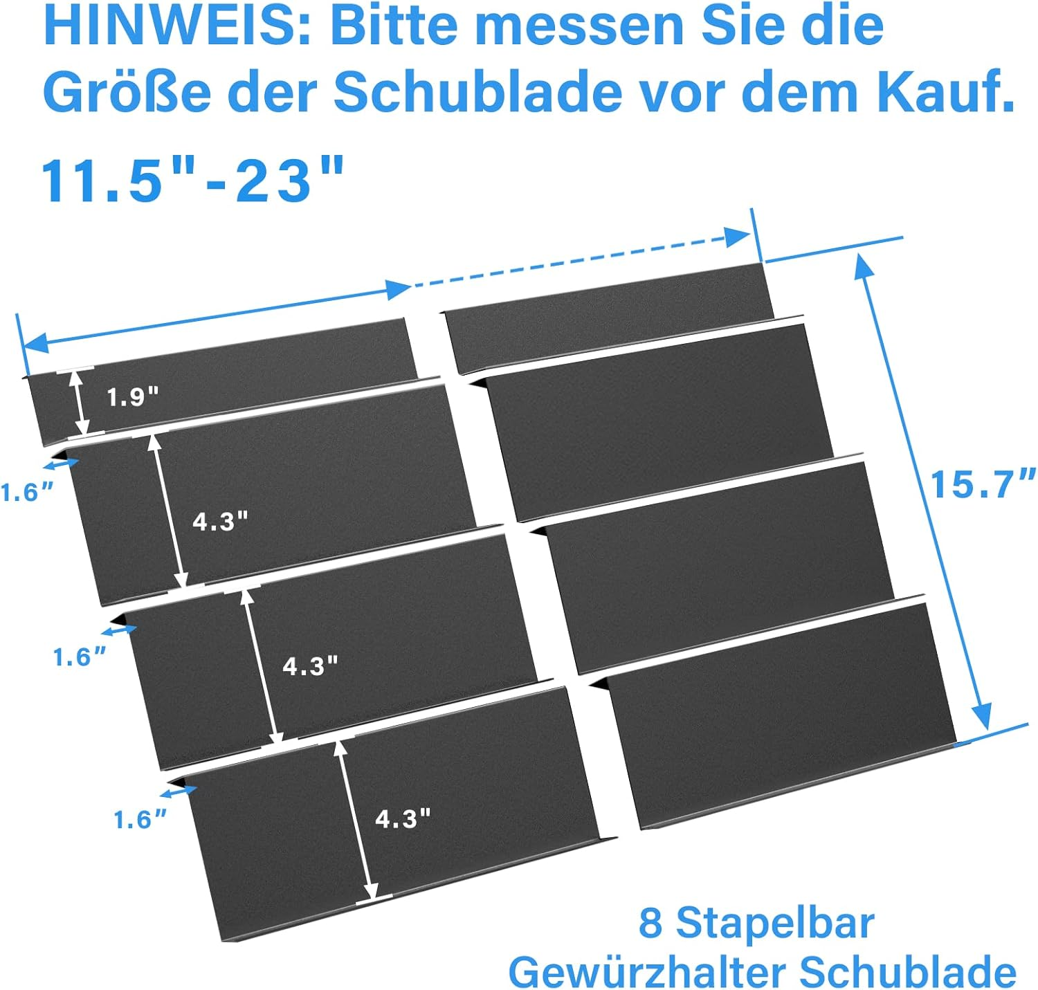 Wizsofer Spice Holder Drawer, Adjustable Expandable 4 Levels Metal Rack Organiser, from 29 Cm to 58 Spice Inserts image number 1