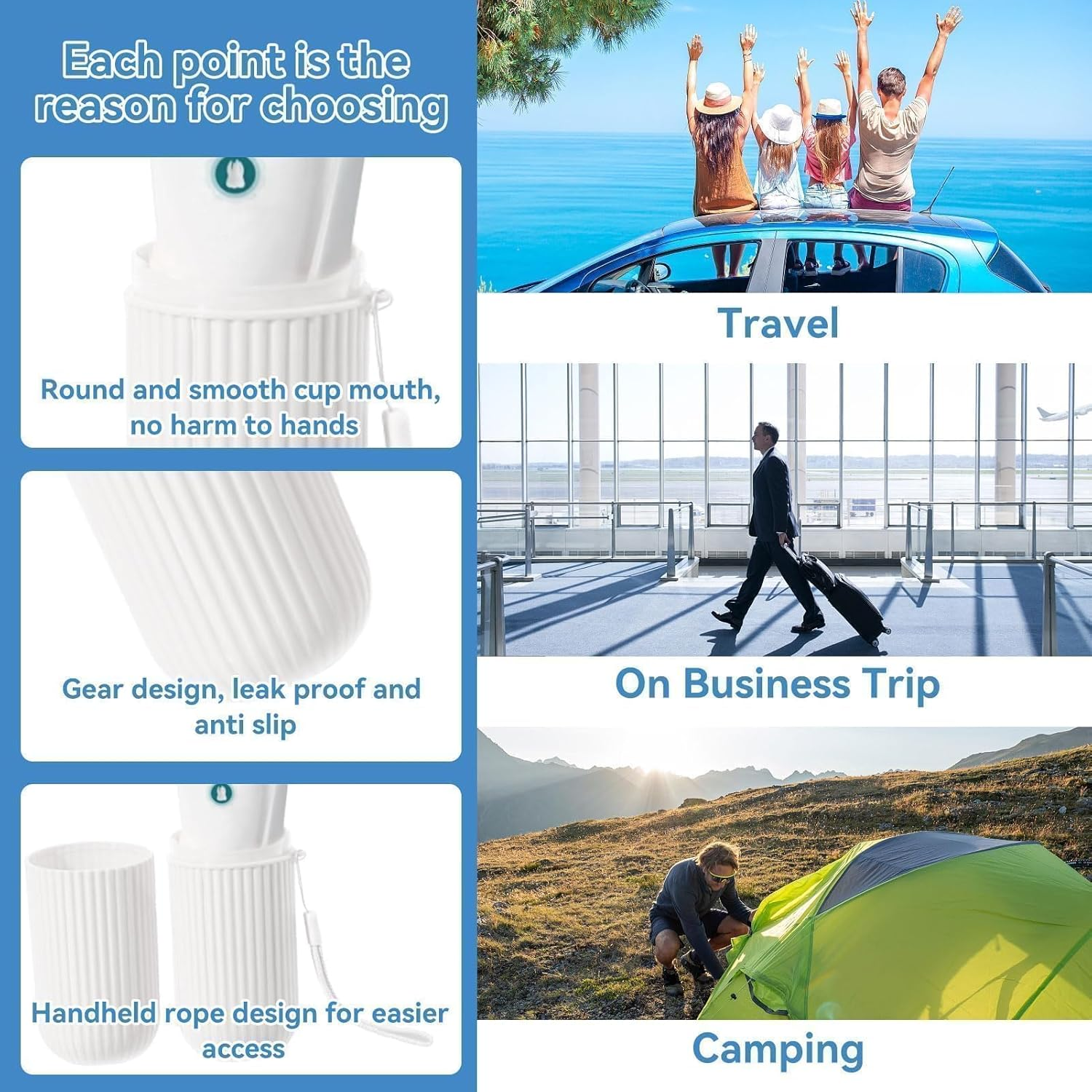 Toothbrush Travel Case, Portable Toothbrush Cup Case Box Container Plastic Travel Toothbrush Case Toothbrush Holders for Traveling(White) - Pink image number 3