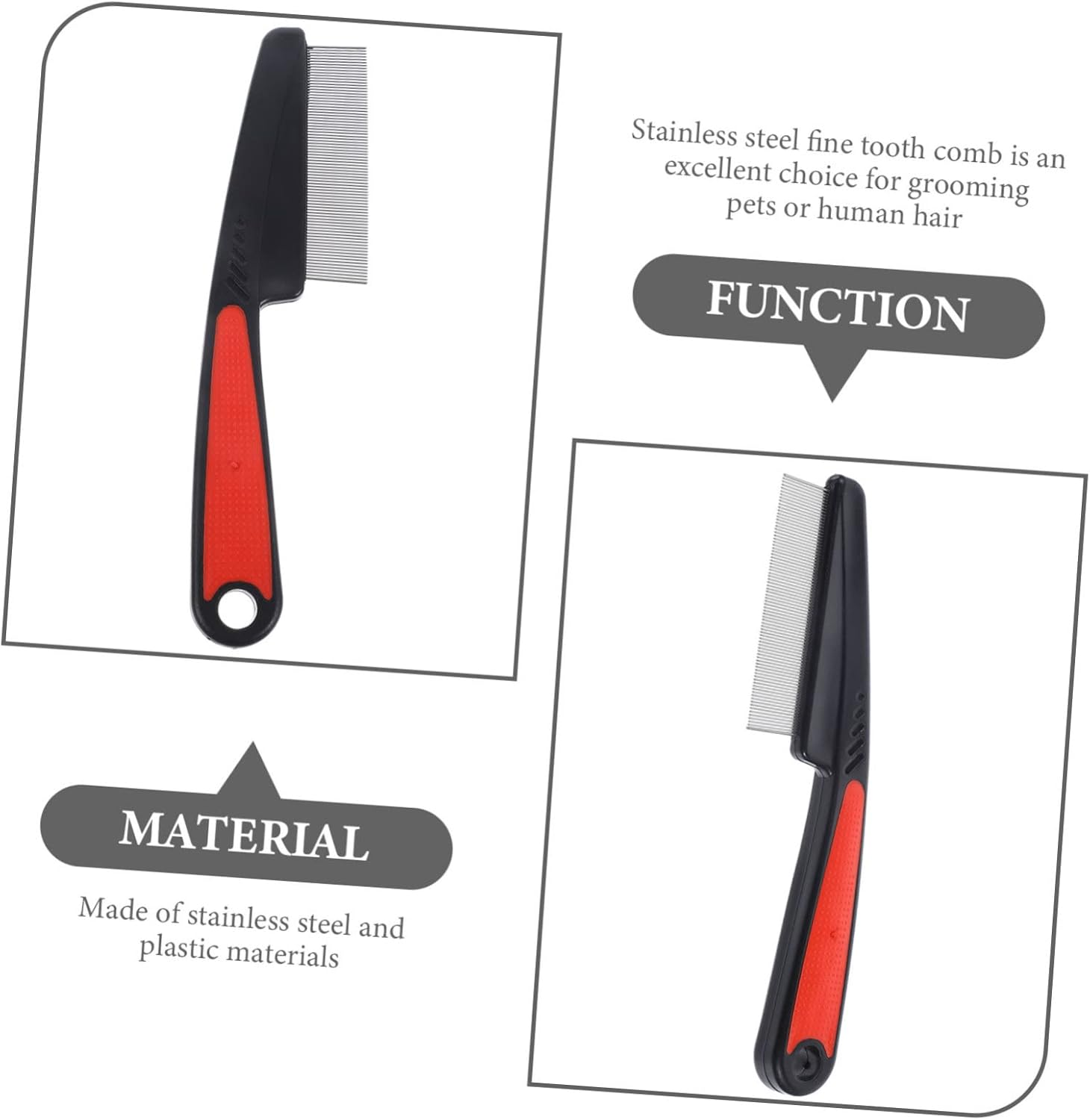 Healeved 5Pcs Fine Tooth Dandruff Comb Professional Stainless Steel Hair Pick for Precision Styling for Adults Pets Durable Warp Design for Dandruff Removal Hair Product Distribution image number 2