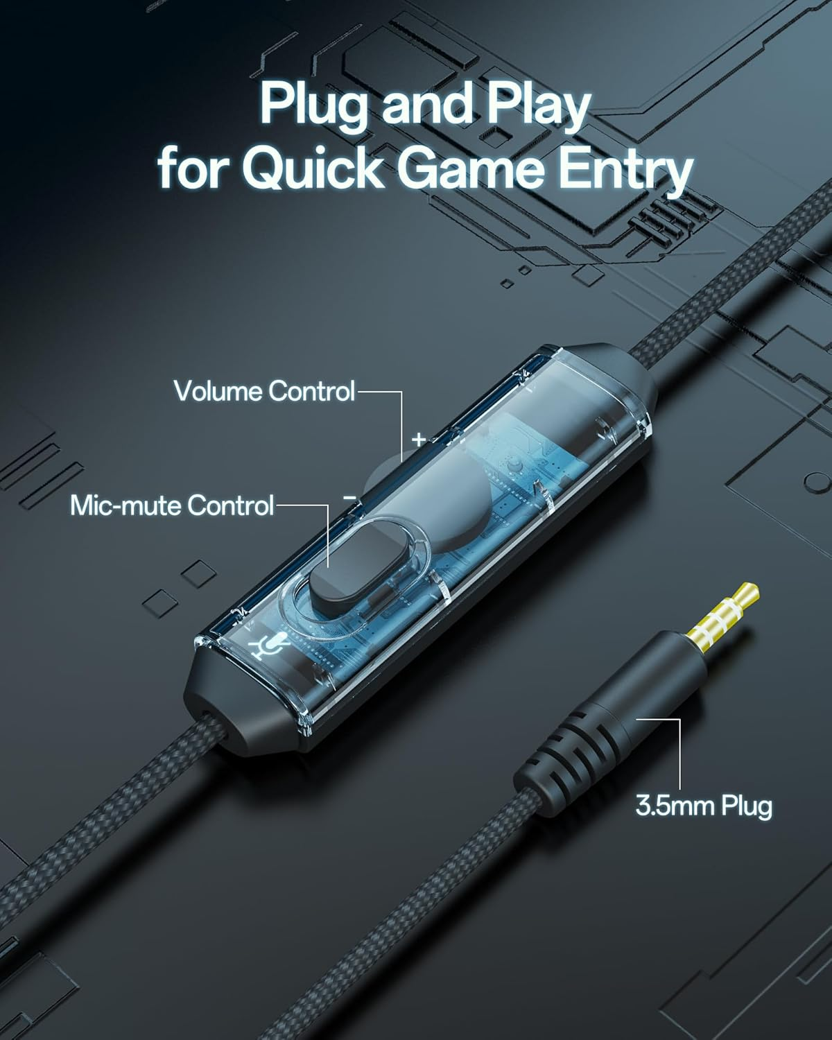 NUBWO N16 Gaming Headsets for Xbox, PS5, PS4, PC, NS, Mac - over Ear Headphones with Microphone, Stereo Sound, Wired Xbox Headet with 3.5Mm Audio Jack image number 6