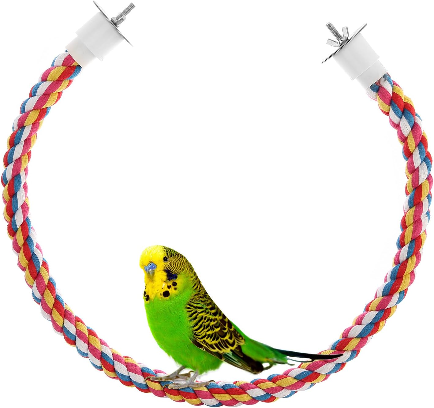 Jusney Bird Rope Perches,Parrot Toys 48 Inches Rope Bungee Bird Toy (48 Inches)[1 Pack] image number 3