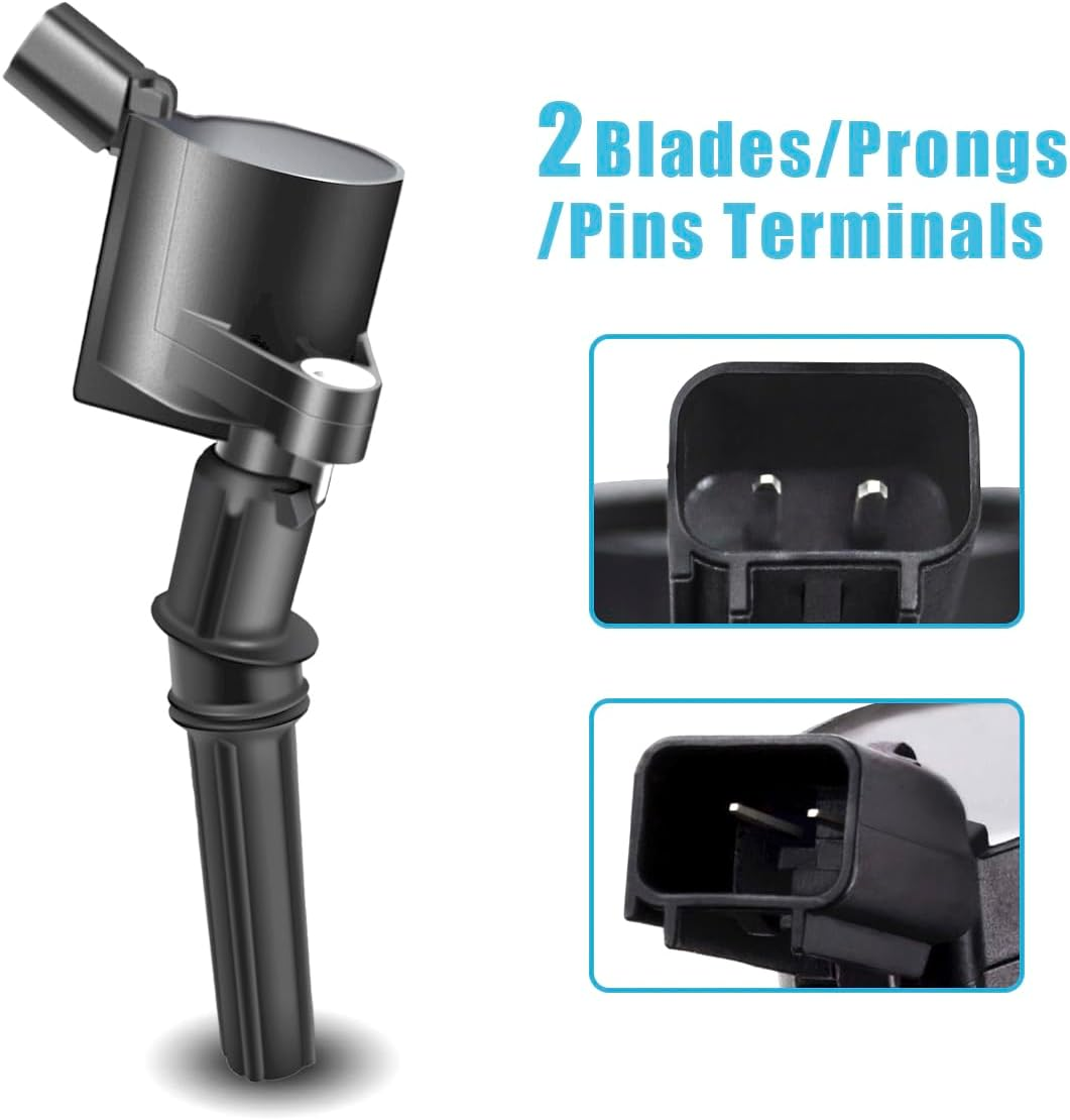 MAS Set of 10 Ignition Coils Pack DG508 & Motorcraft Platinum Spark Plugs SP479 Compatible with Ford E350 E450 F250 F350 F450 F550 Econoline Super Duty F53 6.8L V10 3W7Z-12029-AA AGSF-22W-MX image number 1