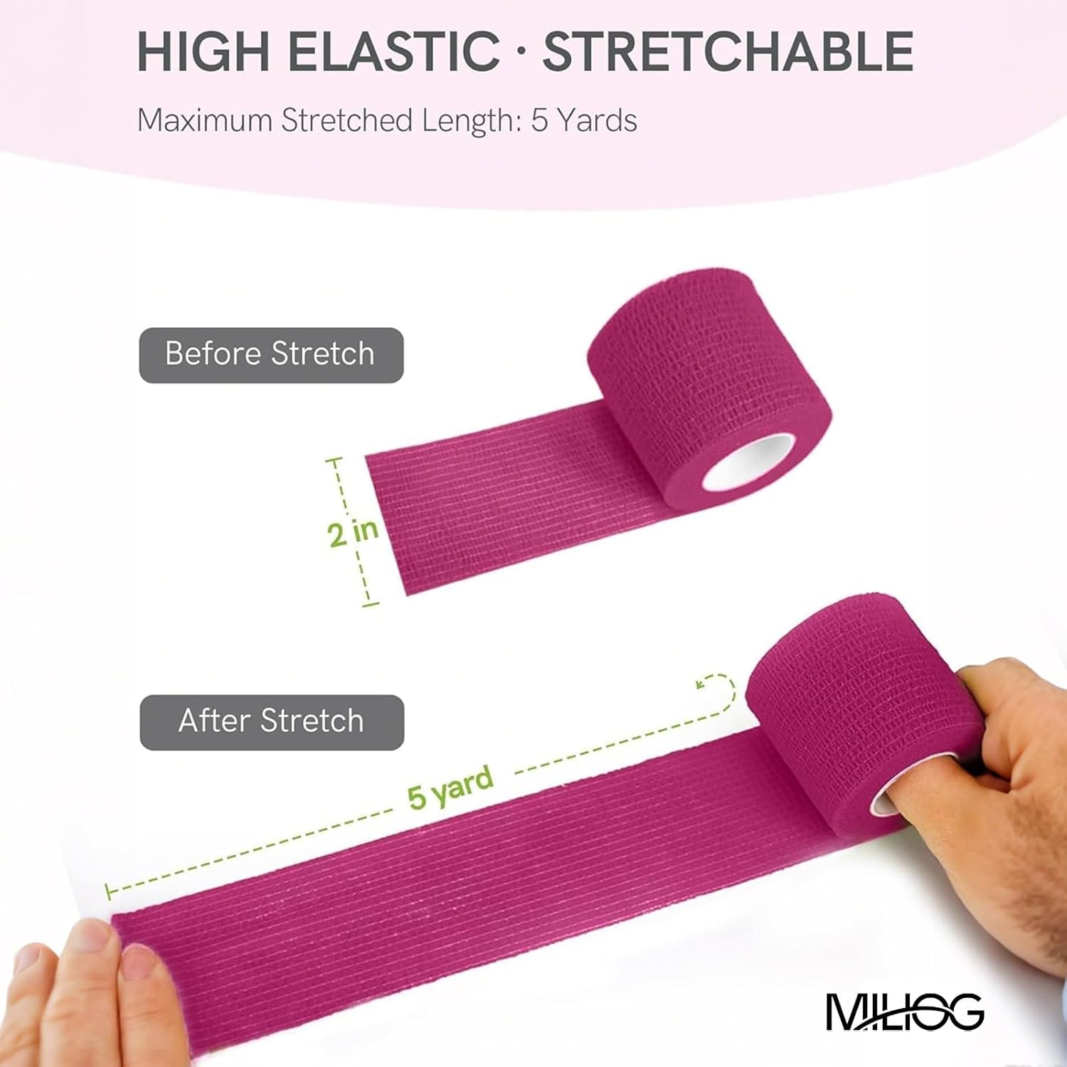 Self-Adhesive Bandage Wrap 6 Rolls - 2" X 5 Yards Cohesive Tape for First Aid, Sports, Kids & Pets image number 1