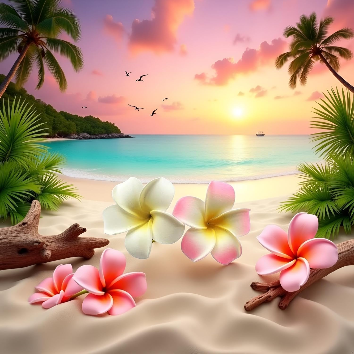 Rosojodg 2Pcs White and Pink Hawaiian Frangipani, Foam Head Flower, Party Beach Hair Clip Hair Clips Hair Accessories(7Cm) image number 5