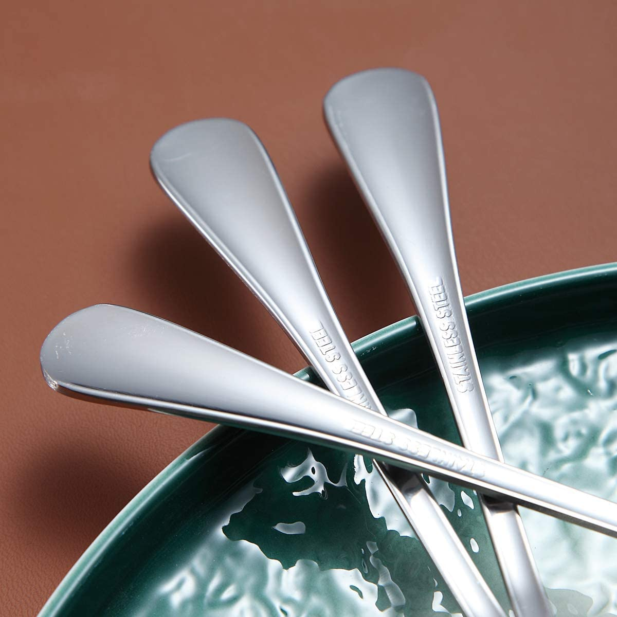 Dinner Spoon of 6, Berglander 19Cm Stainless Steel Shiny Polish Soup Spoons Silverware, Soup Spoon Table Spoon Set Sturdy Easy to Clean, Dishwasher Safe