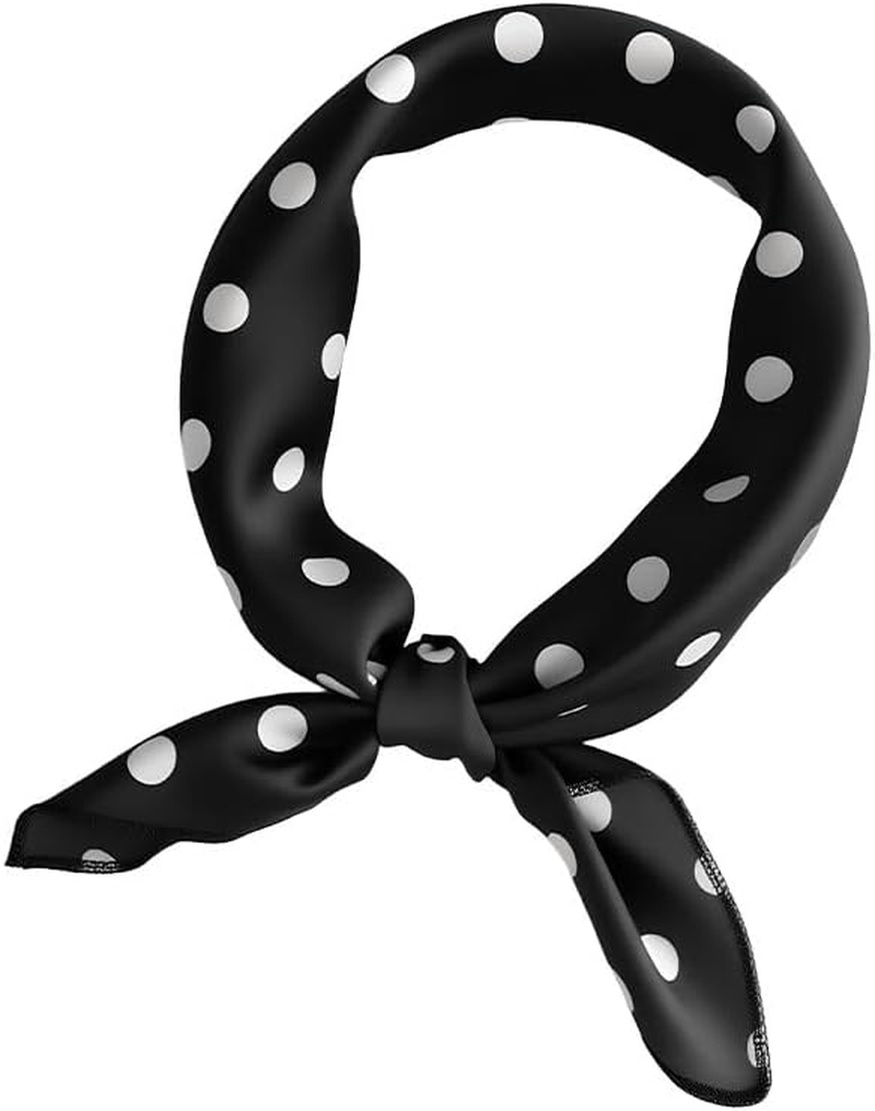 50Cm 1950S Vintage Retro Polka Dots Square Scarf Head Neck Scarves Kerchief Neckerchief