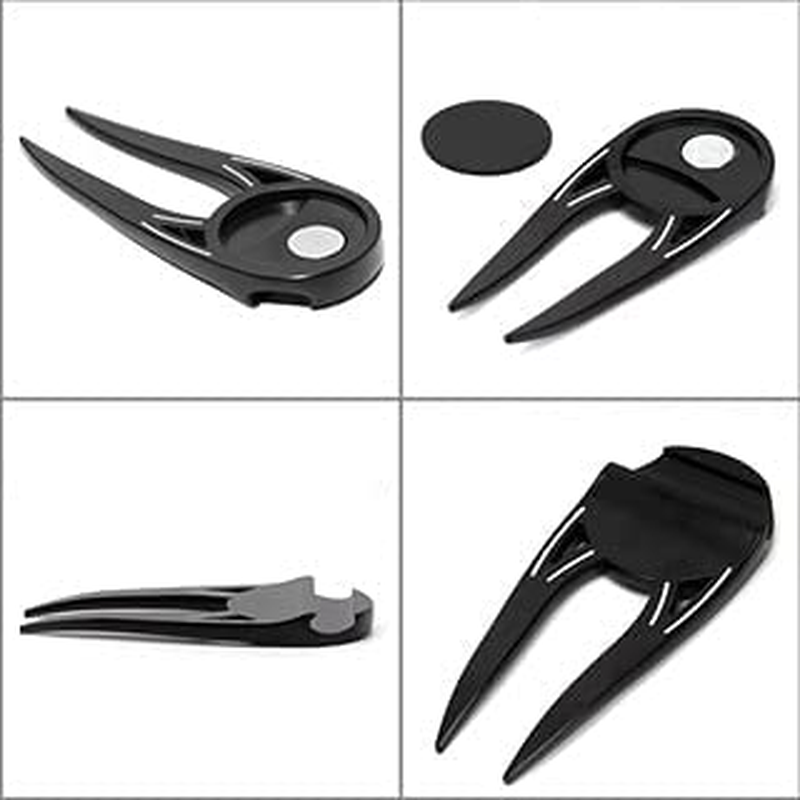 Golf Double Prong Divot Tool Pitch Mark Repair Tool Detachable Magnetic Putting Aid Golf Ball Marker Divot Repair Tool Bottle Opener for the Golfers image number 1
