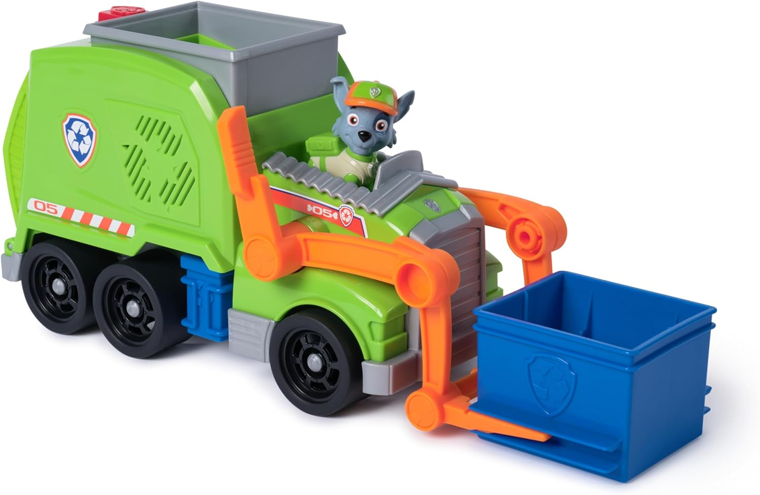 PAW Patrol: Crush N&rsquo; Roll Recycling Truck with Rocky Action Figure & Transforming Compacted Trash Vehicle, Kids Toys for Boys & Girls Ages 3 and Up image number 2