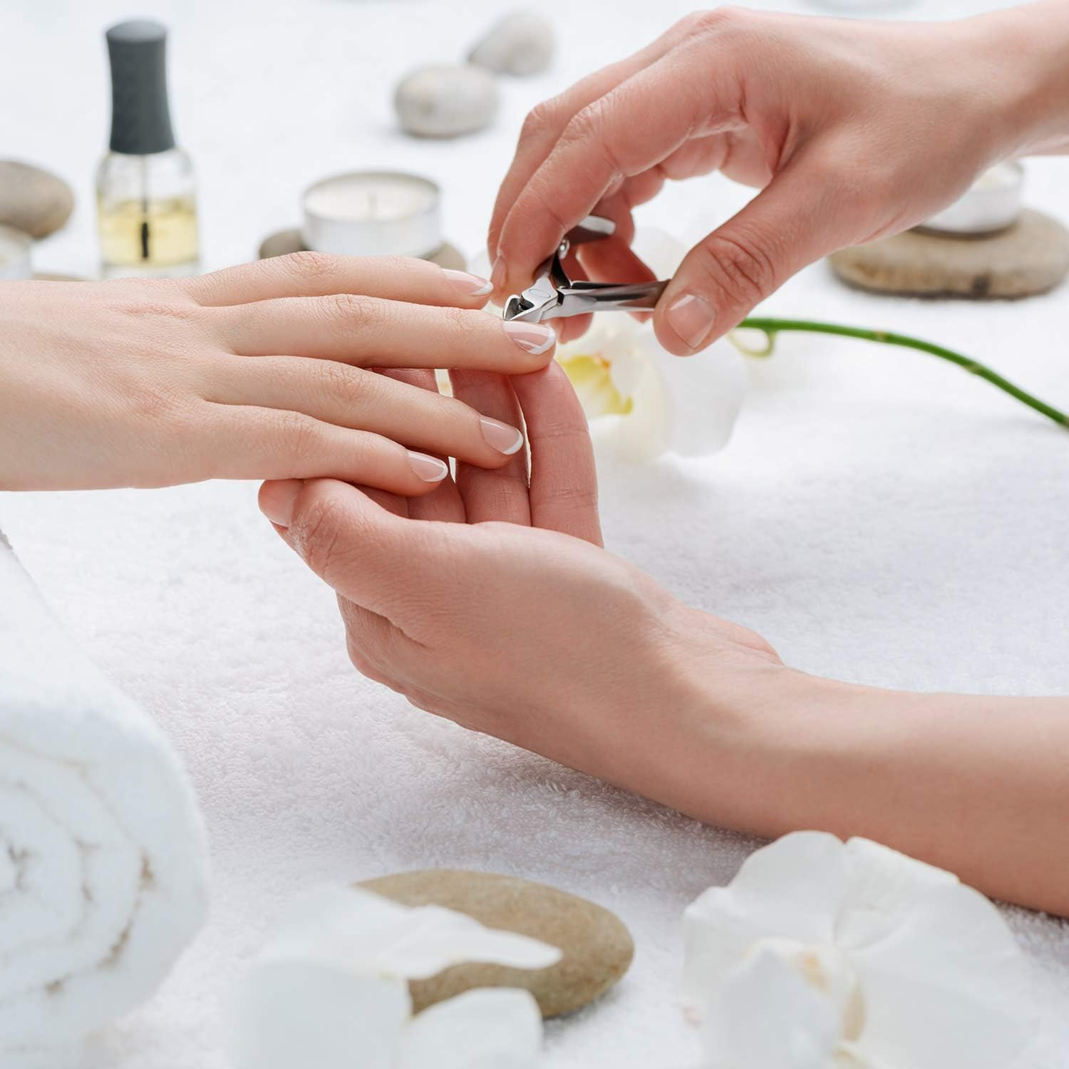 Mudder 3 Packs Cuticle Nippers Cutter Tool Stainless Steel Nail Cuticle Trimmer Remover with Pointed Blade Scissors Pedicure Manicure Tool for Fingernails Nails Care and Toenails(Silver) image number 2