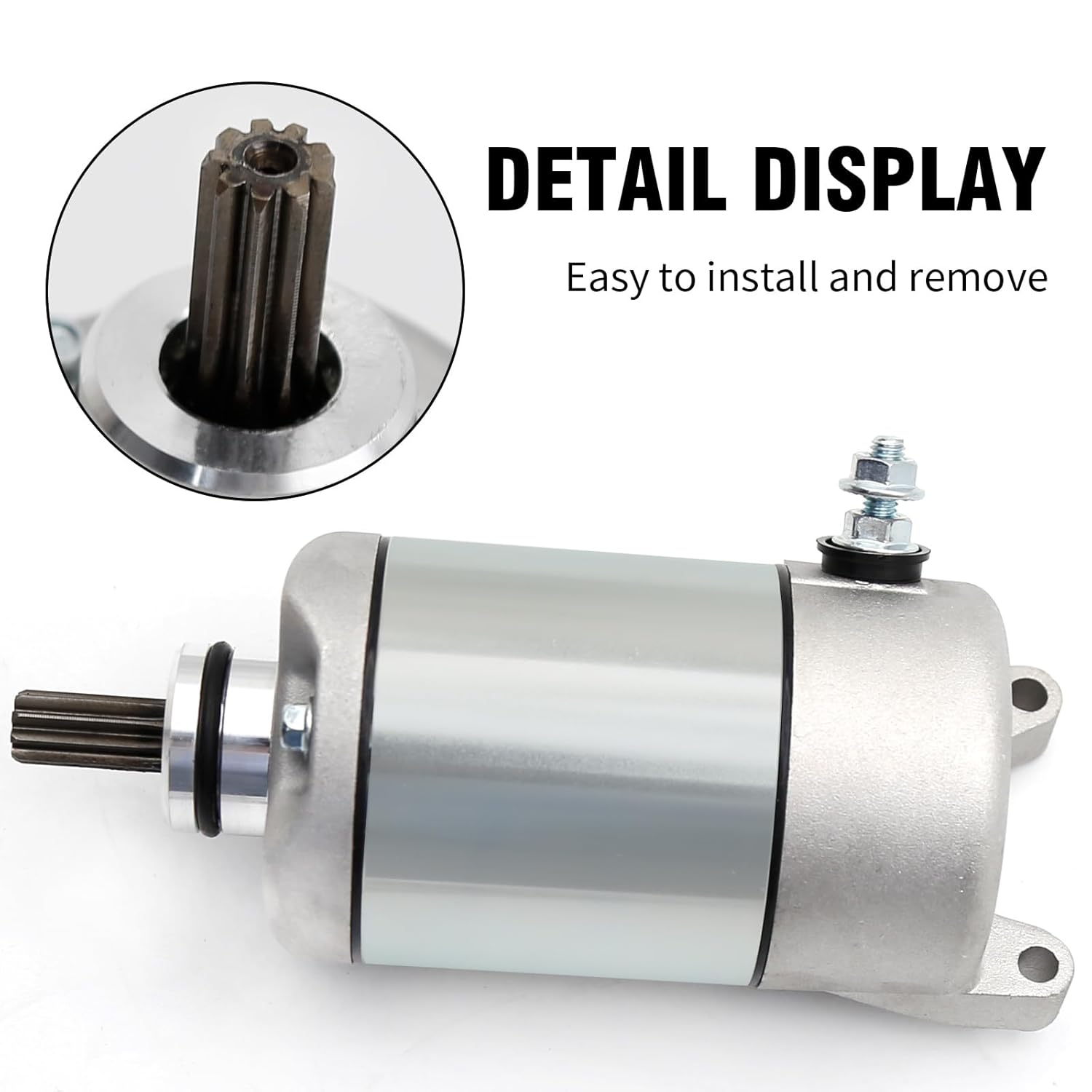 Starter Motor Assembly Replacement for Yamaha ATV Yfm350 Yfm35 Yfm 350 Bruin Grizzly 350 2004-2015, 3He818900000,Replacement for Woverine image number 6