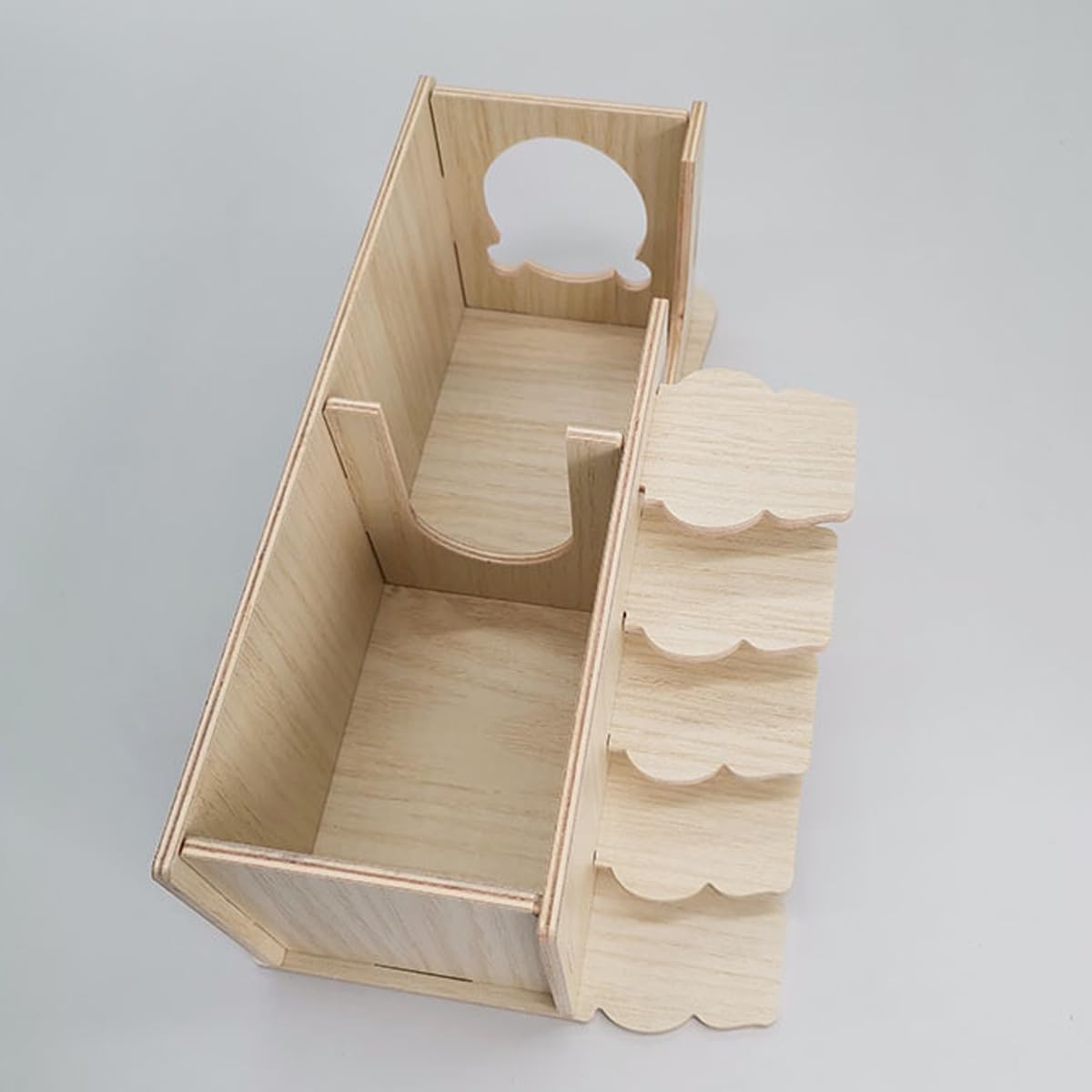 AIMALL 10.6X5.9X4.13 Inch Wooden Hamster Maze House with Multi-Bedroom Design, Platform and Hideout, for Golden Hamsters and Dwarf Hamsters