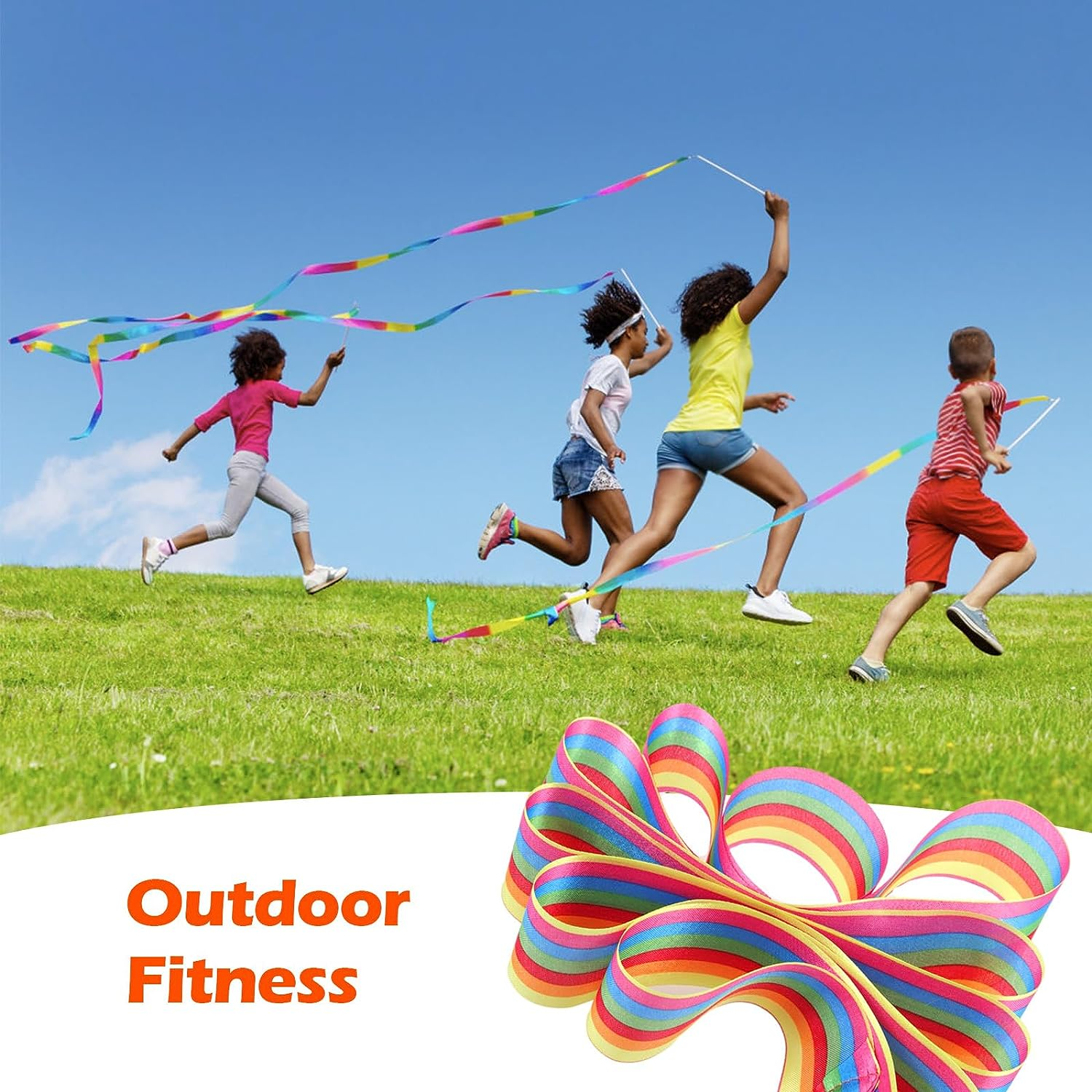 Niceup 12 Pcs Dance Ribbon for Kids Party Bag Fillers, Gymnastics Ribbon Rainbow Streamers Wand for Party Favors, Goodie Bag Fillers for Kids Birthday Princess Fairy Circus Party Decoration Supplies image number 3