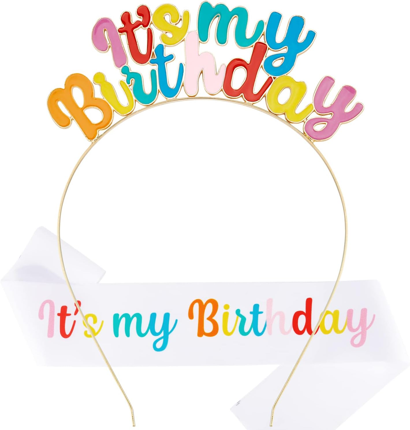 Chanaco Birthday Sash Birthday Girl Headband Set Birthday Crown Tiara Birthday Girl Sash Birthday Crowns for Women Happy Birthday Decorations Birthday Gifts for Women