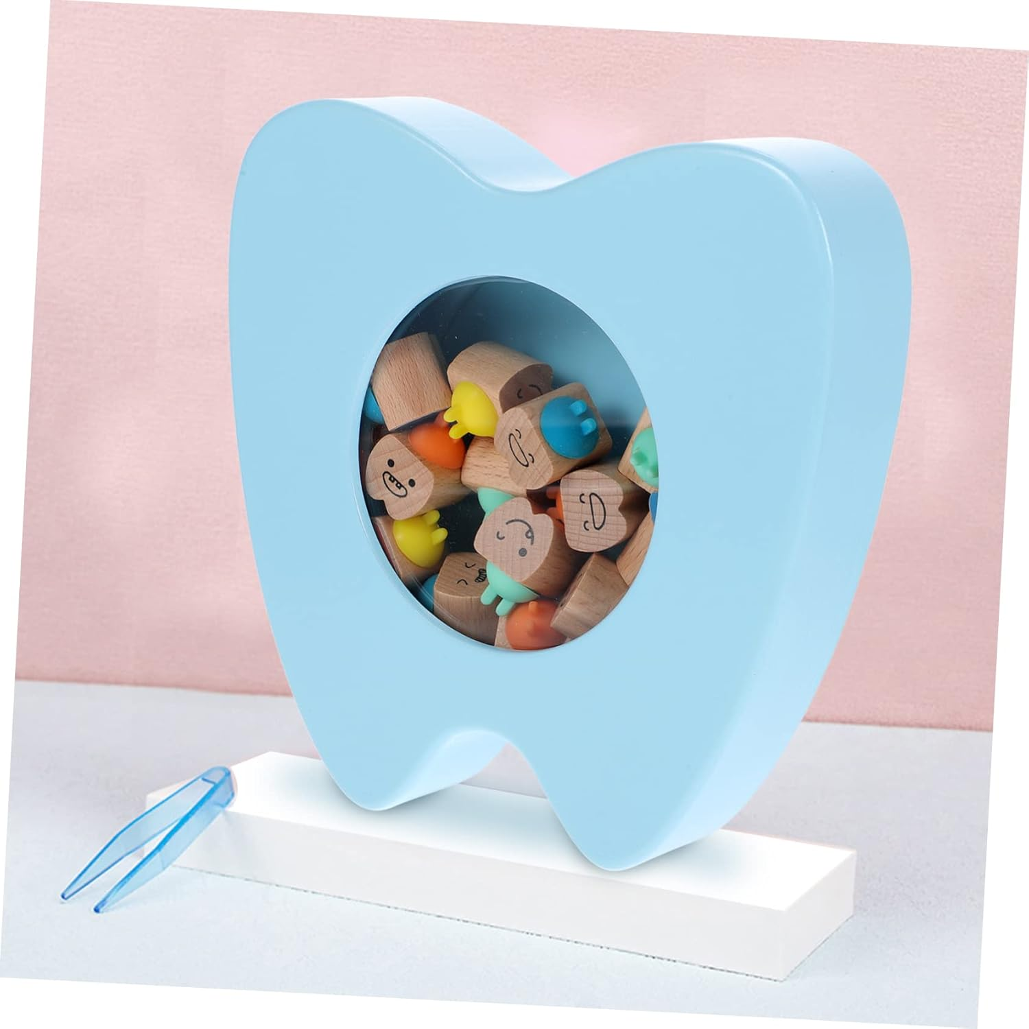 ERINGOGO Tooth Keepsake Box Wooden Tooth Storage Organizer Adorable Design for Preserving Childhood Memories Boys image number 4
