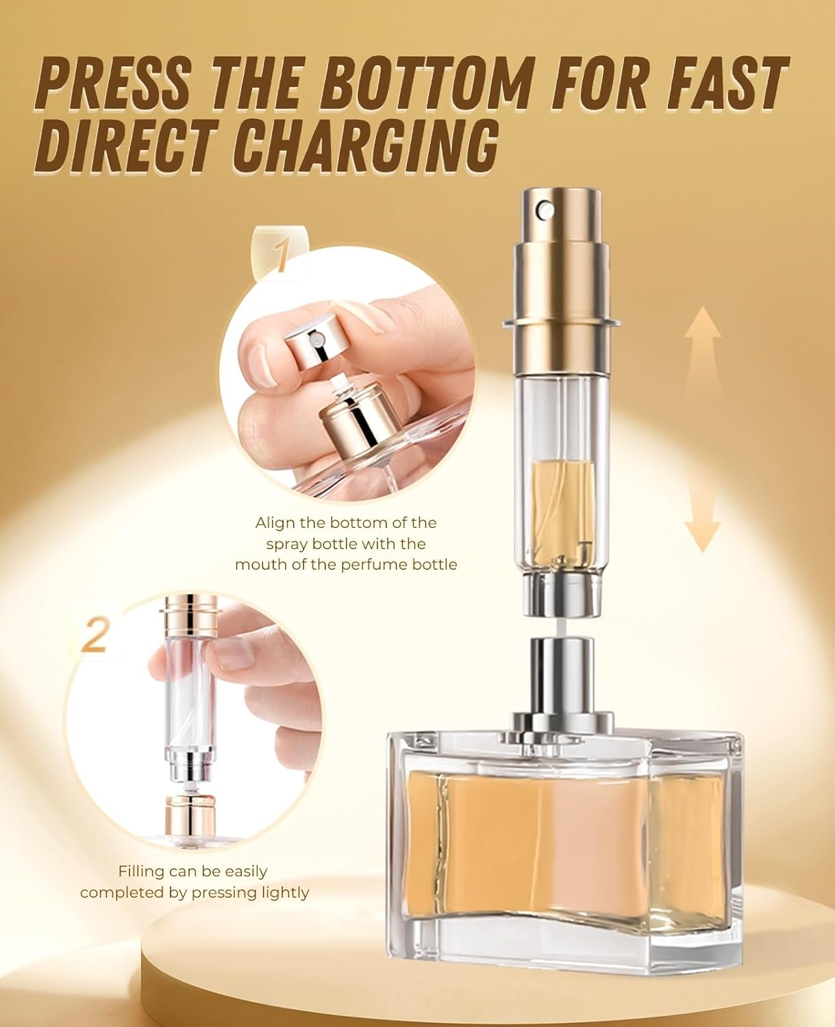 BRARIOS 10Ml Perfume Atomiser Refillable, Travel Size Portable Atomiser Spray,Mini Empty Perfume Bottle,Leak Proof Cologne Dispenser for Women and Men(Black/10Ml) image number 2