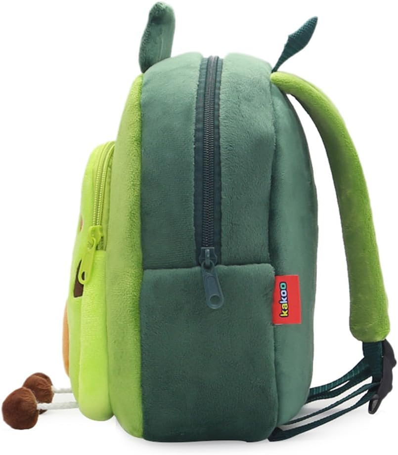 Yvechus Toddler Backpack Zoo Plush Mini Daypack Animal Cartoon Travel Bag for Baby Girl Boy - Avocado image number 6