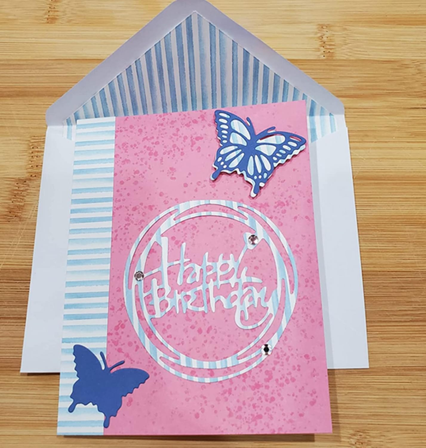 6 Pack Die Cuts for Card Making, Happy Birthday & Butterfly Shapes, Carbon Steel, Card Making Dies image number 5