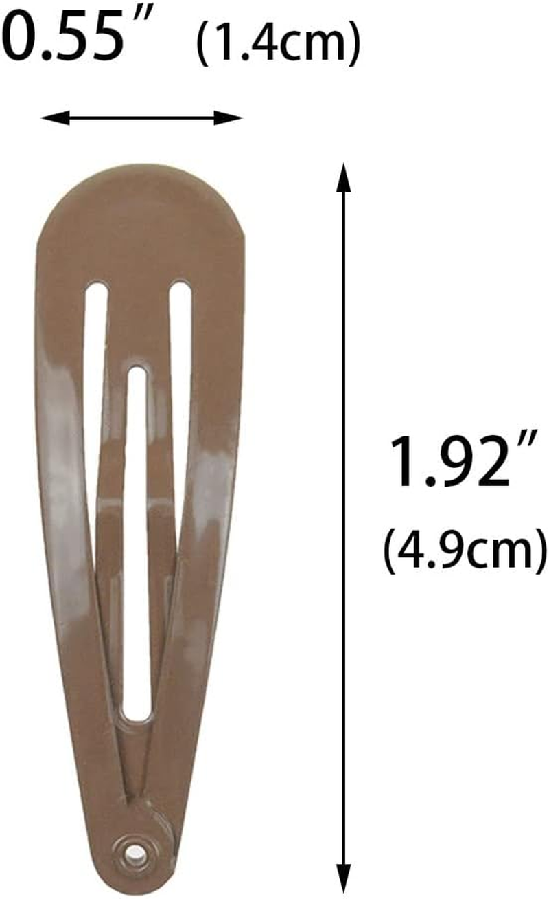 40 Counts Colorful Metal Snap Hair Clips 2 Inch Barrettes for Women Accessories (Brown) - Blue image number 4