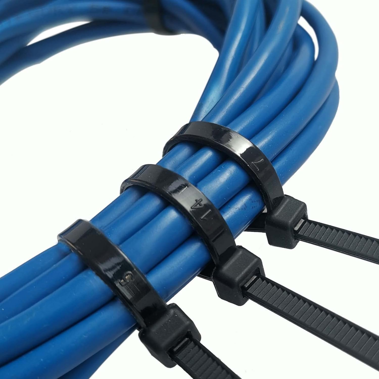 8 Inch Cable Ties, 4.8Mm X 200Mm, 100 Pack Black Zip Ties Long 50 Lbs Tensile Strength with UV Resistant, Nylon Plastic Self Locking Large Heavy Duty Cable Wrap for Tidy Wires Home Workshop and Garden image number 6