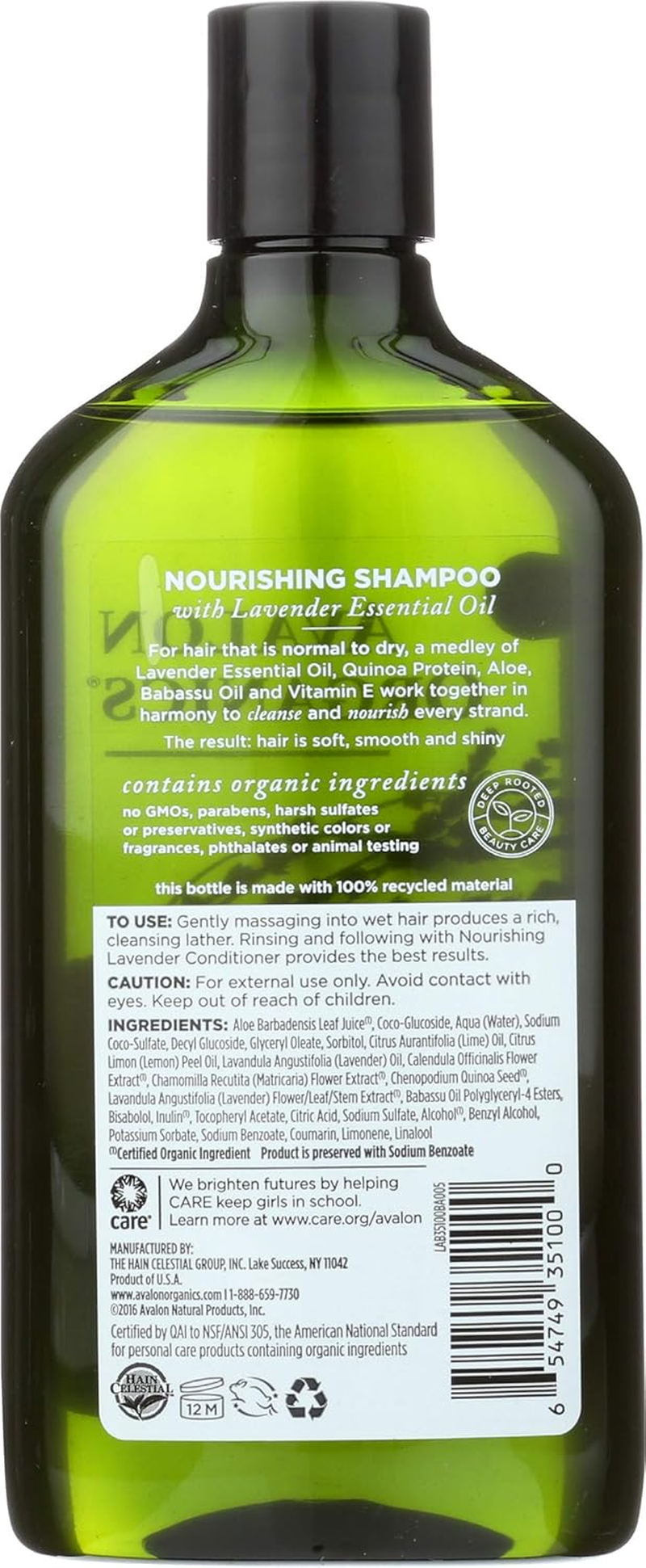 Avalon Organics - Shampoo Nourishing Lavender - 11 Oz. image number 6