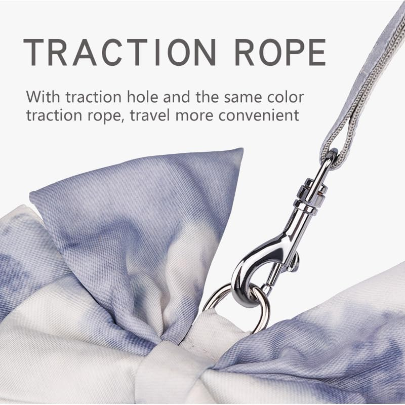 Dog Harness and Leash Set with Bow Knot - Gradient Color Dog Leash Princess Gauze Dress Pet Dress Back Small and Medium Puppy Harness for Small Girl Dogs Cats (Graywhite, S)